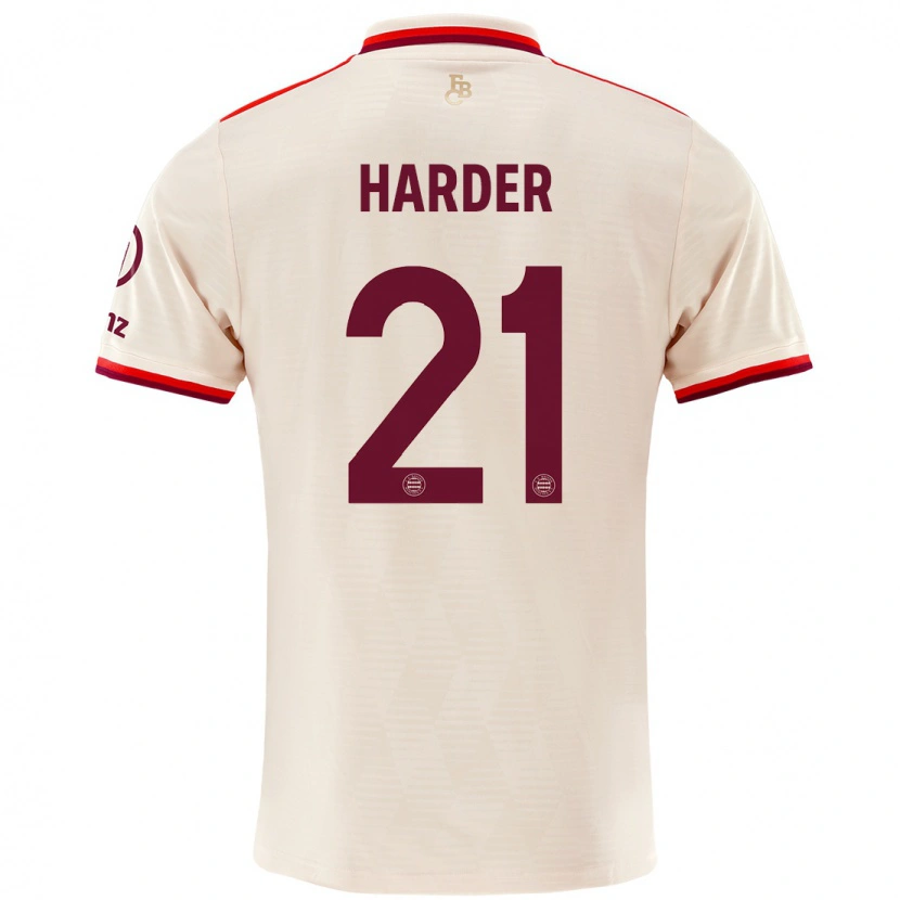 Danxen Kvinnor Pernille Harder #21 Linne Tredjesatsen Matchtröjor 2024/25 Tröjor T-Tröja
