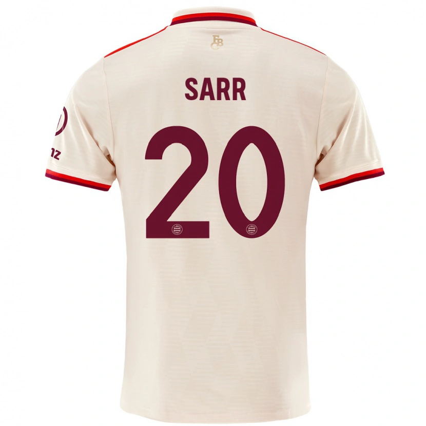 Danxen Kvinnor Bouna Sarr #20 Linne Tredjesatsen Matchtröjor 2024/25 Tröjor T-Tröja