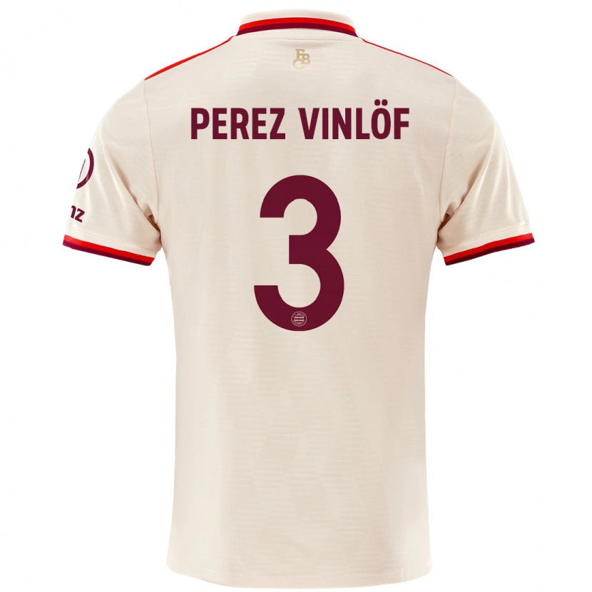 Danxen Kvinnor Matteo Perez Vinlöf #3 Linne Tredjesatsen Matchtröjor 2024/25 Tröjor T-Tröja