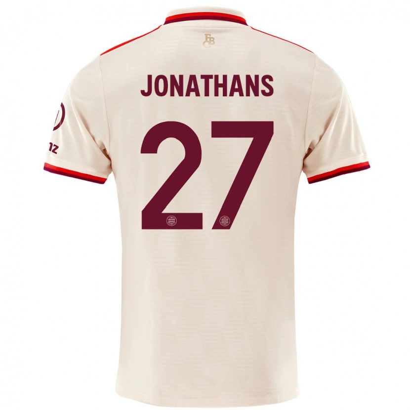 Danxen Kvinnor David Jonathans #27 Linne Tredjesatsen Matchtröjor 2024/25 Tröjor T-Tröja