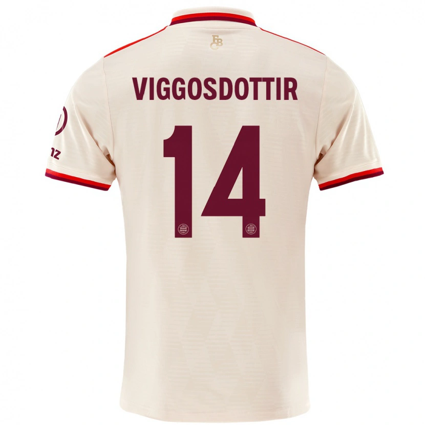 Danxen Kvinnor Glodis Perla Viggosdottir #14 Linne Tredjesatsen Matchtröjor 2024/25 Tröjor T-Tröja