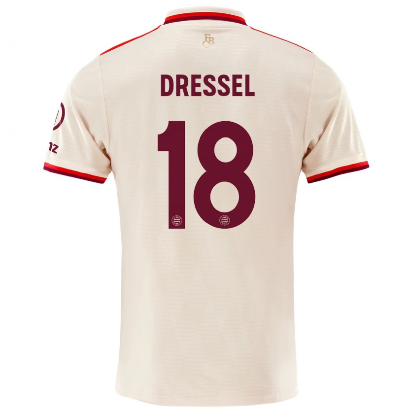 Danxen Kvinnor Timon Dressel #18 Linne Tredjesatsen Matchtröjor 2024/25 Tröjor T-Tröja
