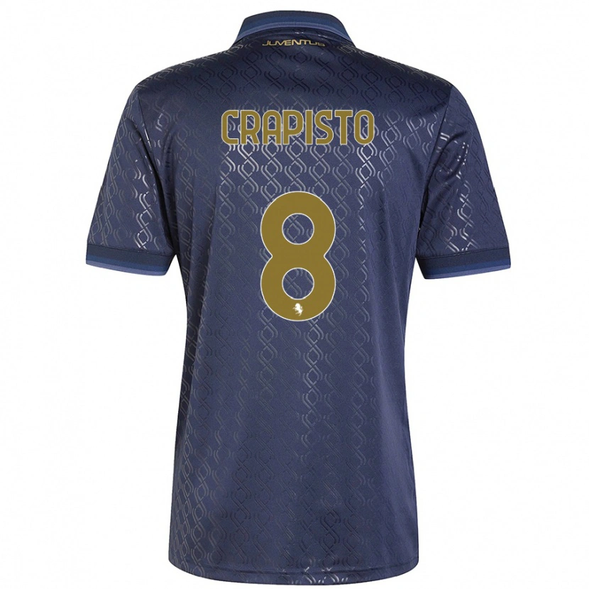 Danxen Kvinnor Francesco Crapisto #8 Marinblå Tredjesatsen Matchtröjor 2024/25 Tröjor T-Tröja