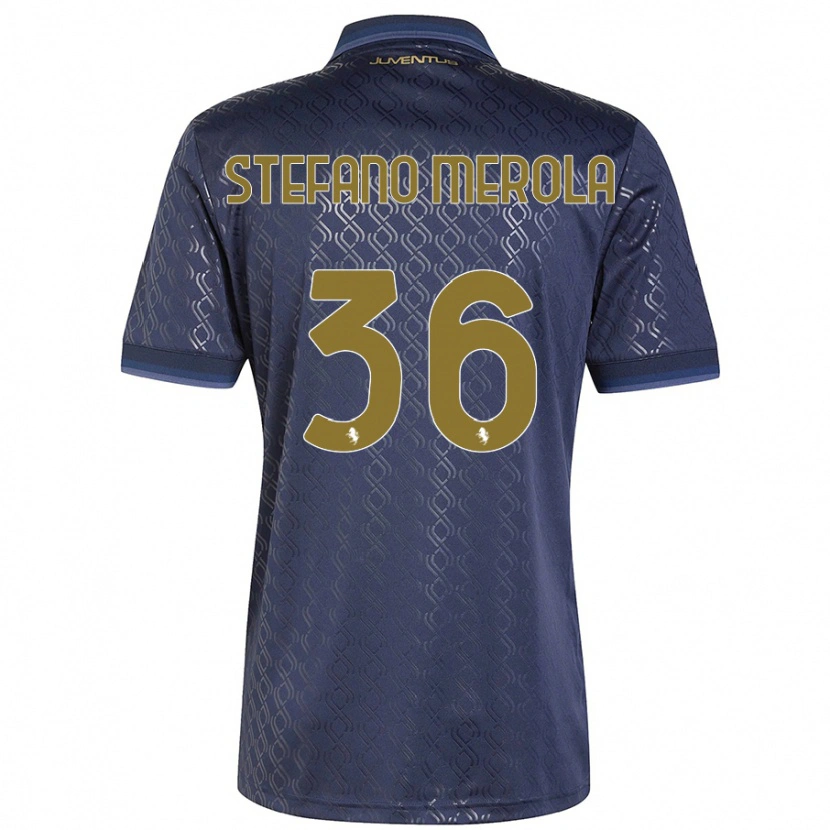 Danxen Kvinnor Antonio Stefano Merola #36 Marinblå Tredjesatsen Matchtröjor 2024/25 Tröjor T-Tröja