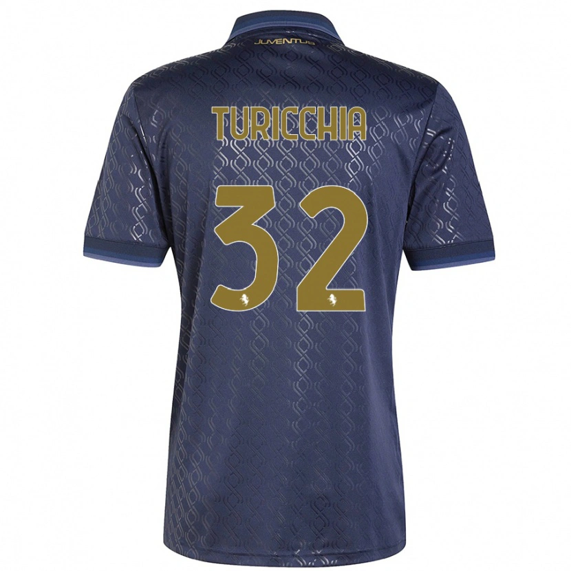 Danxen Kvinnor Riccardo Turicchia #32 Marinblå Tredjesatsen Matchtröjor 2024/25 Tröjor T-Tröja