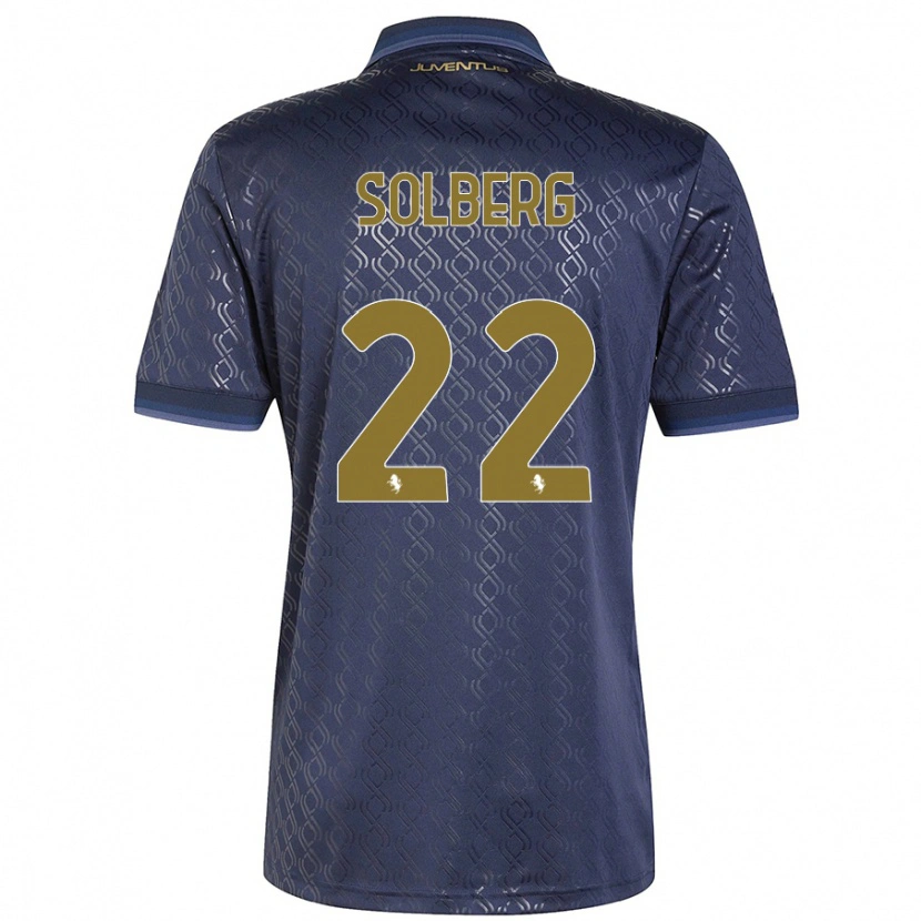 Danxen Kvinnor Elias Solberg #22 Marinblå Tredjesatsen Matchtröjor 2024/25 Tröjor T-Tröja