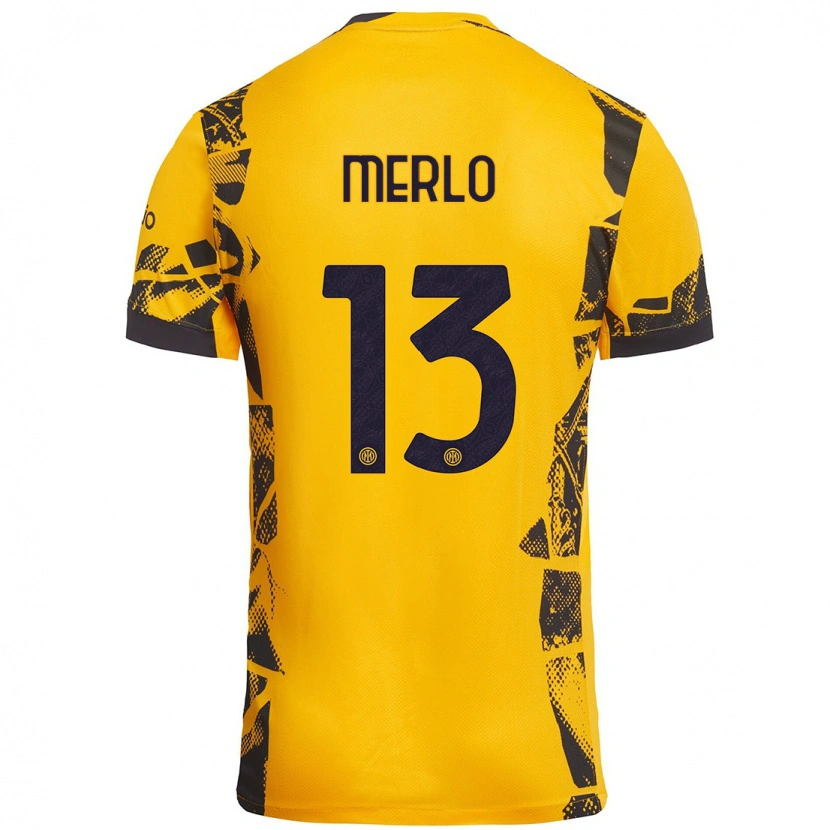 Danxen Kvinnor Beatrice Merlo #13 Guld Svart Tredjesatsen Matchtröjor 2024/25 Tröjor T-Tröja