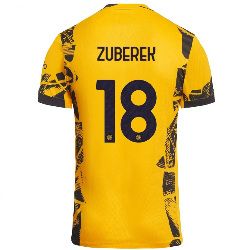 Danxen Kvinnor Jan Zuberek #18 Guld Svart Tredjesatsen Matchtröjor 2024/25 Tröjor T-Tröja