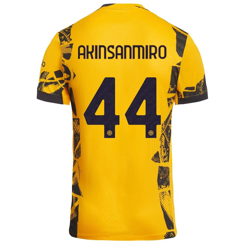 Danxen Kvinnor Ebenezer Akinsanmiro #44 Guld Svart Tredjesatsen Matchtröjor 2024/25 Tröjor T-Tröja