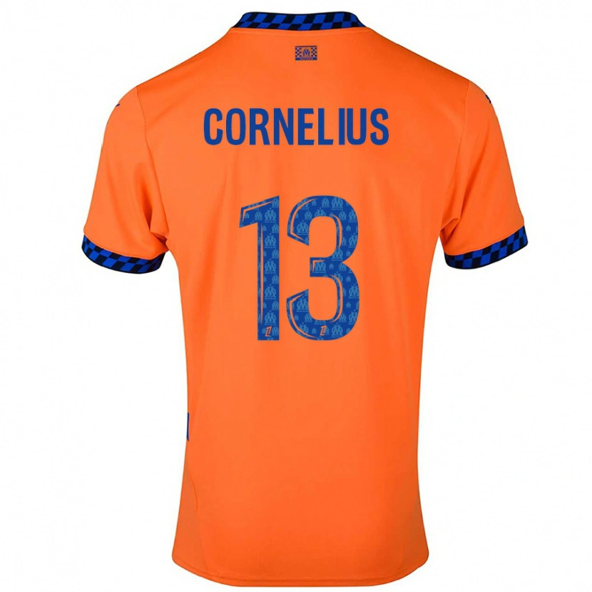 Danxen Kvinnor Derek Cornelius #13 Orange Mörkblå Tredjesatsen Matchtröjor 2024/25 Tröjor T-Tröja