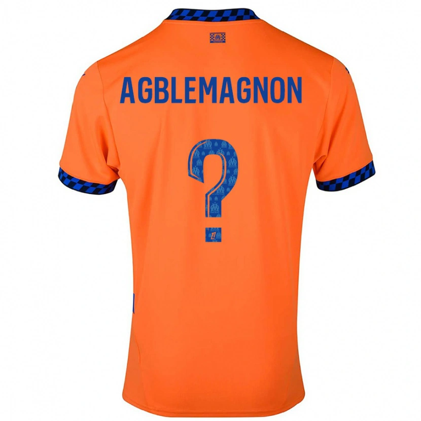 Danxen Kvinnor Jordan Agblemagnon #0 Orange Mörkblå Tredjesatsen Matchtröjor 2024/25 Tröjor T-Tröja