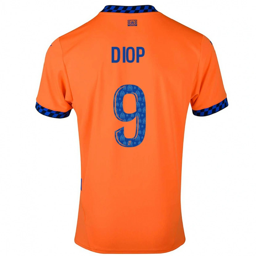 Danxen Kvinnor Mama Diop #9 Orange Mörkblå Tredjesatsen Matchtröjor 2024/25 Tröjor T-Tröja