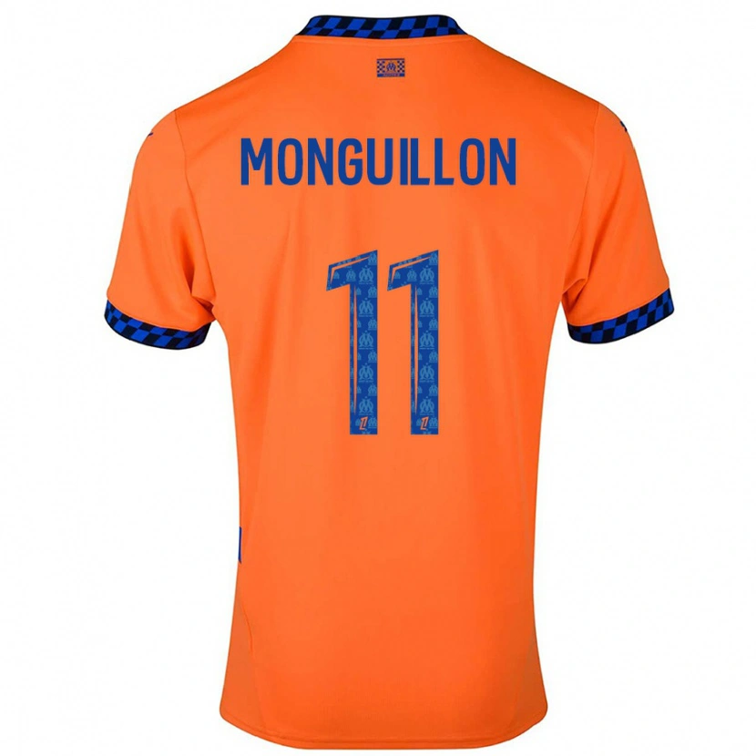 Danxen Kvinnor Coralie Monguillon #11 Orange Mörkblå Tredjesatsen Matchtröjor 2024/25 Tröjor T-Tröja