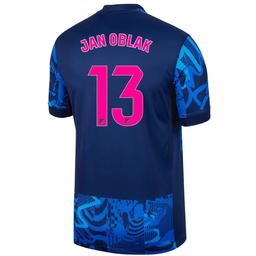 Danxen Kvinnor Jan Oblak #13 Kungsblå Tredjesatsen Matchtröjor 2024/25 Tröjor T-Tröja
