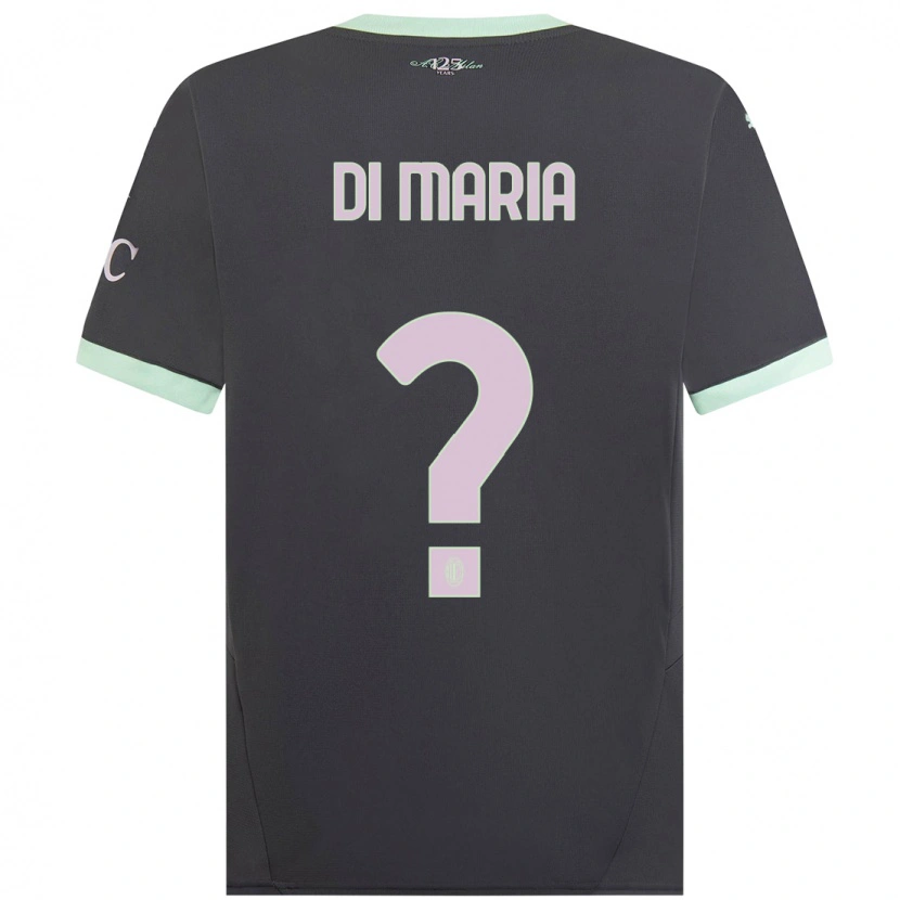 Danxen Kvinnor Alessandro Di Maria #0 Grå Tredjesatsen Matchtröjor 2024/25 Tröjor T-Tröja