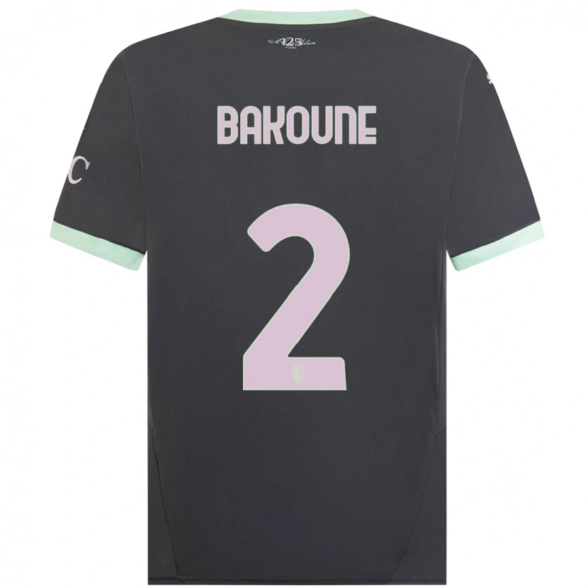 Danxen Kvinnor Adam Bakoune #2 Grå Tredjesatsen Matchtröjor 2024/25 Tröjor T-Tröja
