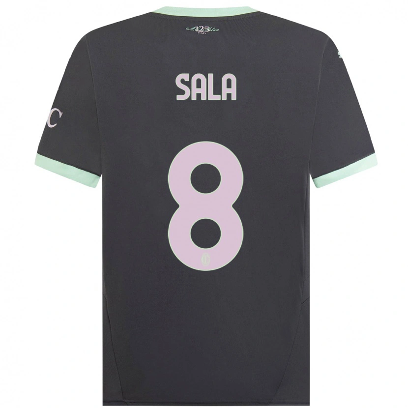 Danxen Kvinnor Emanuele Sala #8 Grå Tredjesatsen Matchtröjor 2024/25 Tröjor T-Tröja