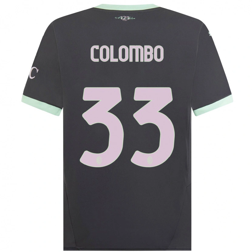 Danxen Kvinnor Federico Colombo #33 Grå Tredjesatsen Matchtröjor 2024/25 Tröjor T-Tröja
