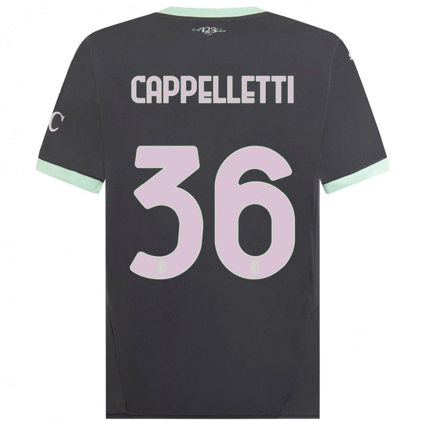 Danxen Kvinnor Mattia Cappelletti #36 Grå Tredjesatsen Matchtröjor 2024/25 Tröjor T-Tröja