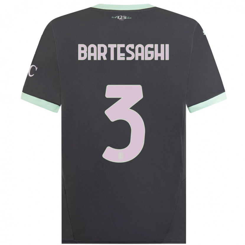 Danxen Kvinnor Davide Bartesaghi #3 Grå Tredjesatsen Matchtröjor 2024/25 Tröjor T-Tröja