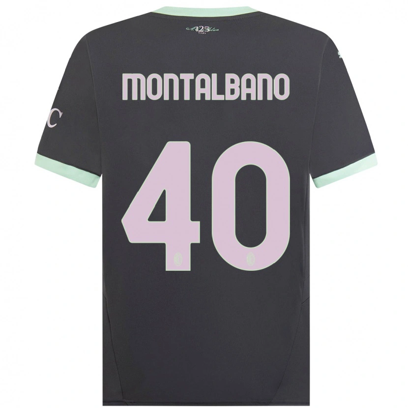 Danxen Kvinnor Nicolo Montalbano #40 Grå Tredjesatsen Matchtröjor 2024/25 Tröjor T-Tröja