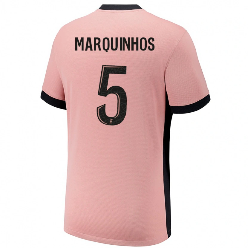 Danxen Kvinnor Marquinhos #5 Rost Rosa Tredjesatsen Matchtröjor 2024/25 Tröjor T-Tröja