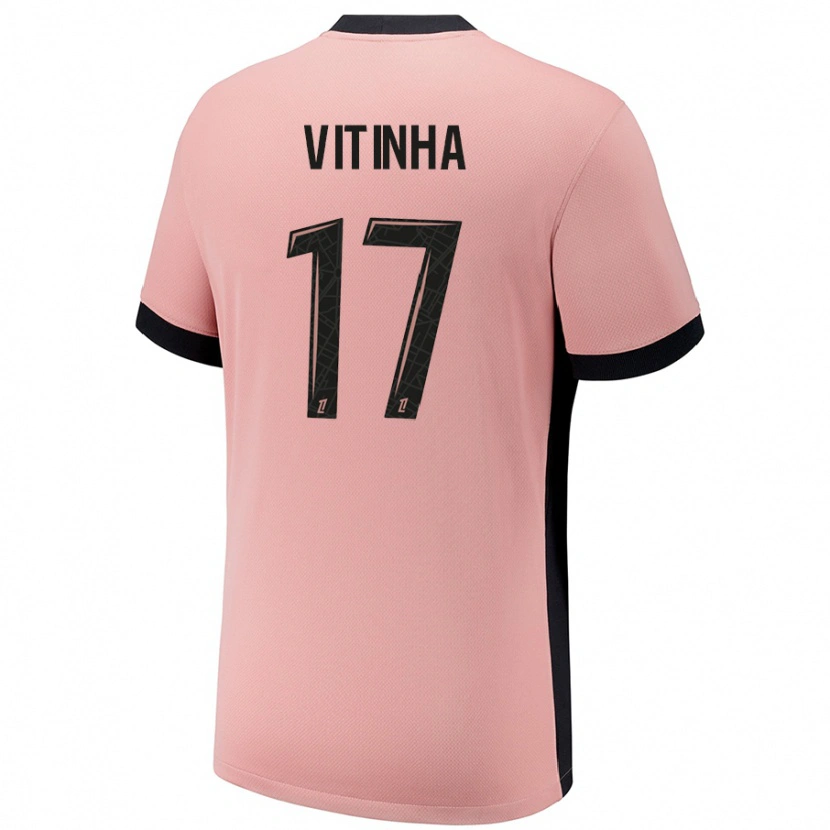 Danxen Kvinnor Vitinha #17 Rost Rosa Tredjesatsen Matchtröjor 2024/25 Tröjor T-Tröja