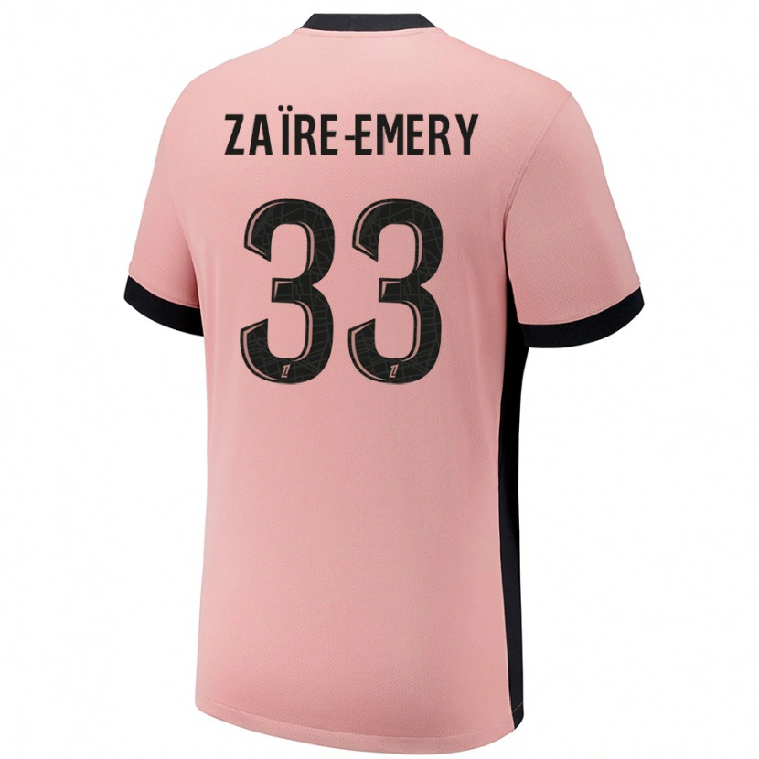 Danxen Kvinnor Warren Zaïre-Emery #33 Rost Rosa Tredjesatsen Matchtröjor 2024/25 Tröjor T-Tröja