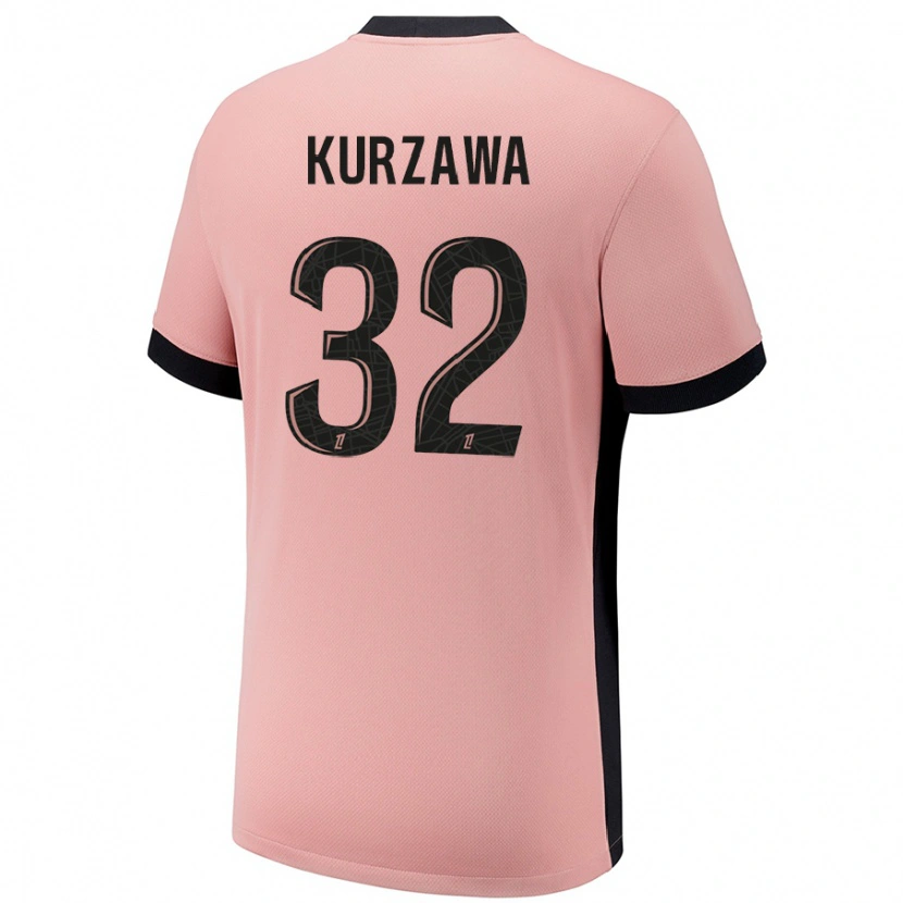 Danxen Kvinnor Layvin Kurzawa #32 Rost Rosa Tredjesatsen Matchtröjor 2024/25 Tröjor T-Tröja