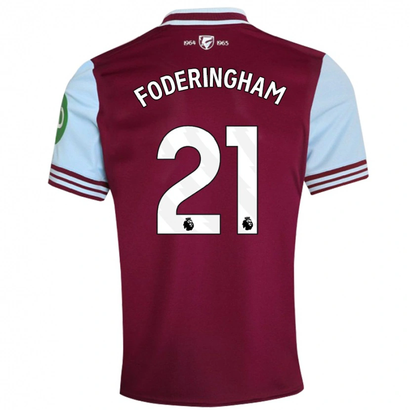 Danxen Barn Wes Foderingham #21 Mörkröd Hemmatröja Matchtröjor 2024/25 Tröjor T-Tröja