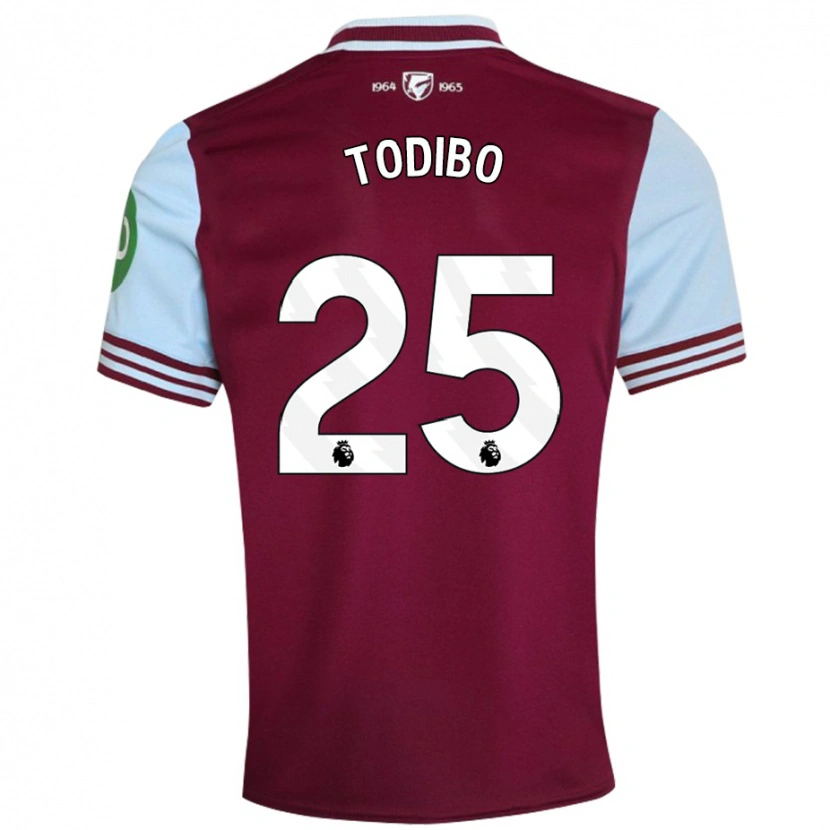 Danxen Barn Jean-Clair Todibo #25 Mörkröd Hemmatröja Matchtröjor 2024/25 Tröjor T-Tröja