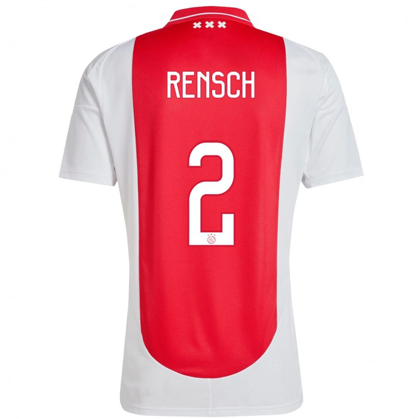 Danxen Barn Devyne Rensch #2 Röd Vit Hemmatröja Matchtröjor 2024/25 Tröjor T-Tröja