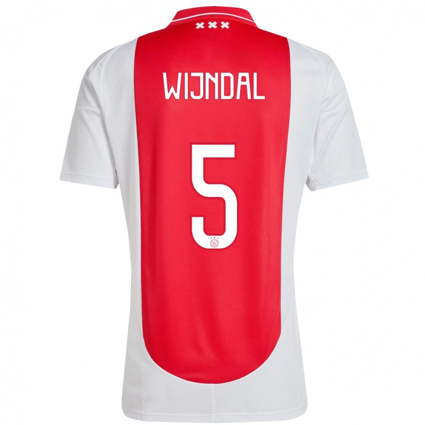 Danxen Barn Owen Wijndal #5 Röd Vit Hemmatröja Matchtröjor 2024/25 Tröjor T-Tröja