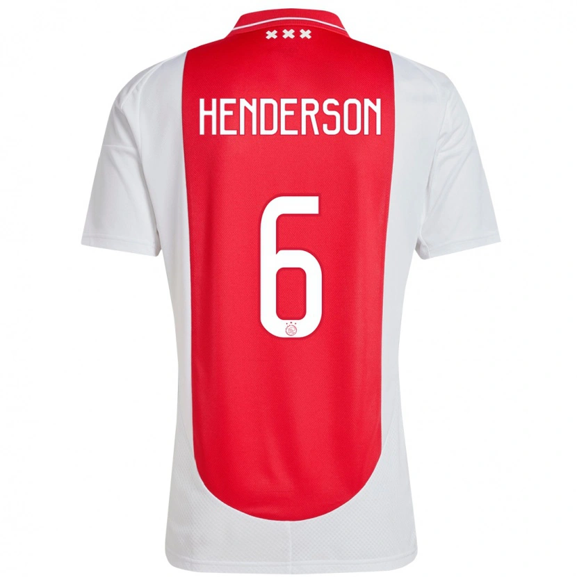 Danxen Barn Jordan Henderson #6 Röd Vit Hemmatröja Matchtröjor 2024/25 Tröjor T-Tröja