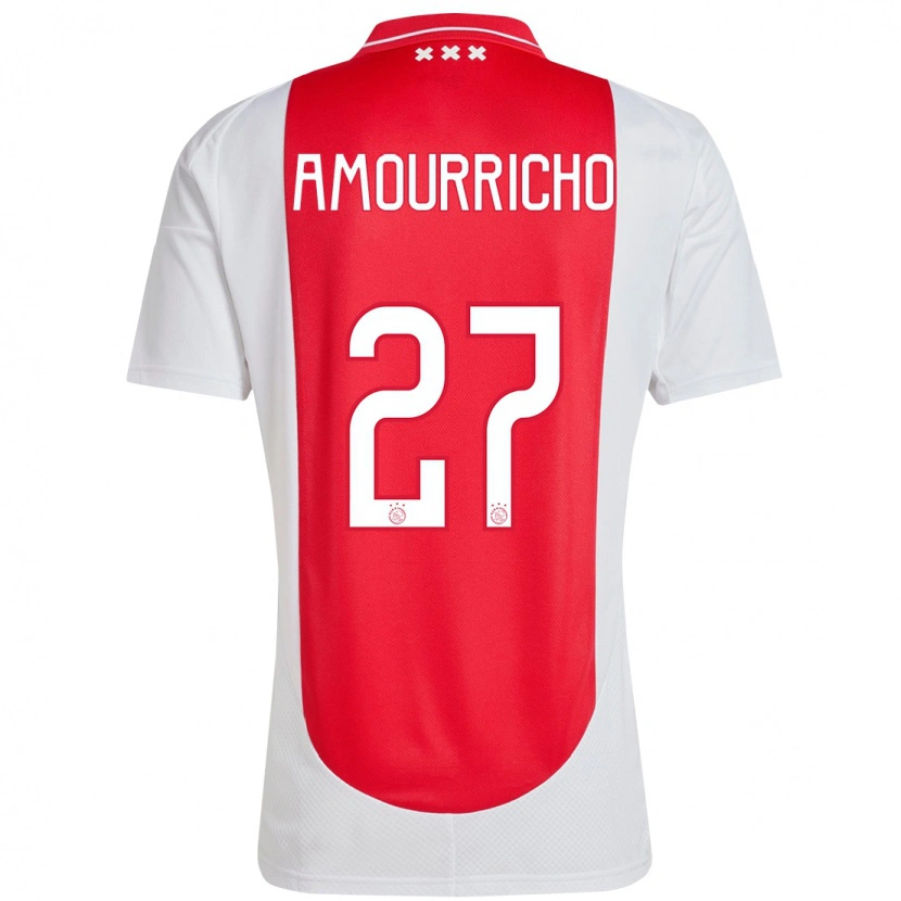 Danxen Barn Amourricho Van Axel-Dongen #27 Röd Vit Hemmatröja Matchtröjor 2024/25 Tröjor T-Tröja