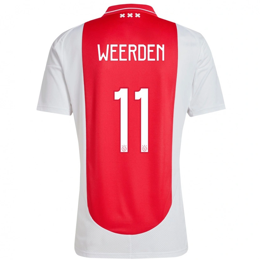 Danxen Barn Ashleigh Weerden #11 Röd Vit Hemmatröja Matchtröjor 2024/25 Tröjor T-Tröja
