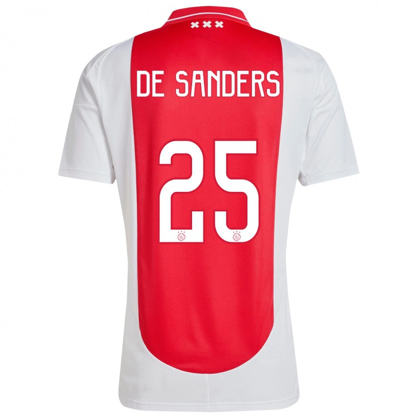 Danxen Barn Kay-Lee De Sanders #25 Röd Vit Hemmatröja Matchtröjor 2024/25 Tröjor T-Tröja