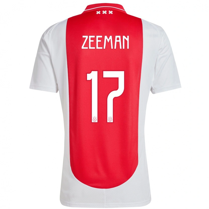 Danxen Barn Kelly Zeeman #17 Röd Vit Hemmatröja Matchtröjor 2024/25 Tröjor T-Tröja
