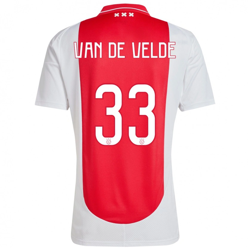 Danxen Barn Jonna Van De Velde #33 Röd Vit Hemmatröja Matchtröjor 2024/25 Tröjor T-Tröja