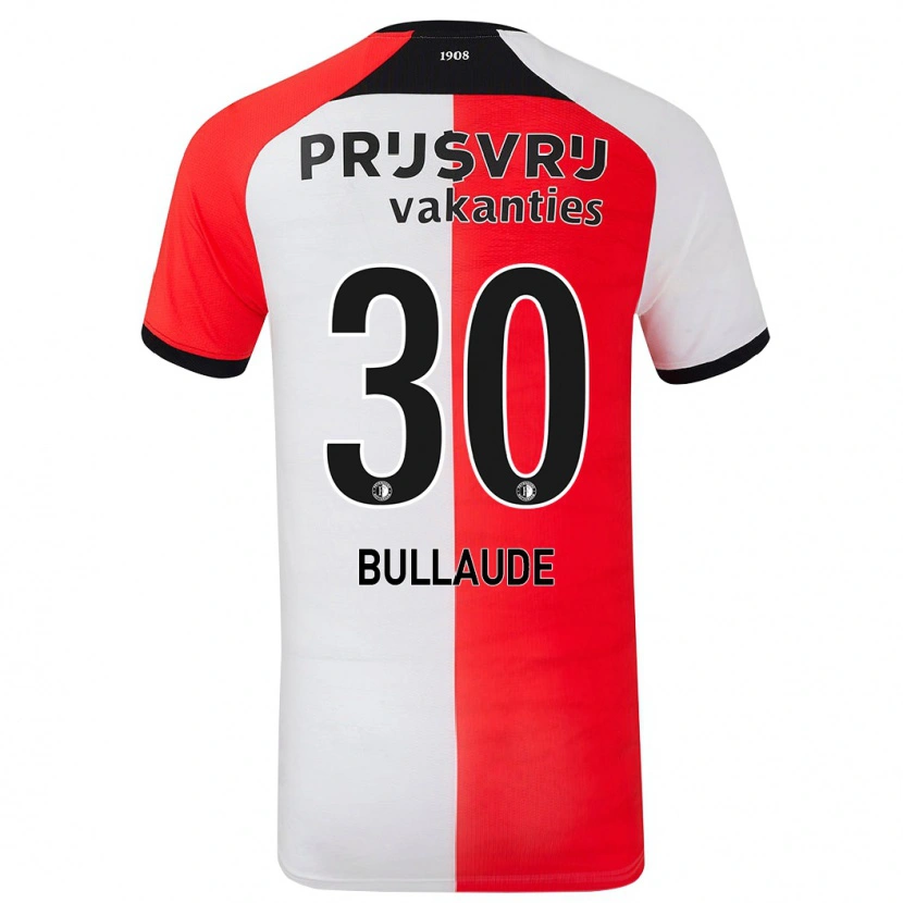 Danxen Barn Ezequiel Bullaude #30 Röd Vit Hemmatröja Matchtröjor 2024/25 Tröjor T-Tröja