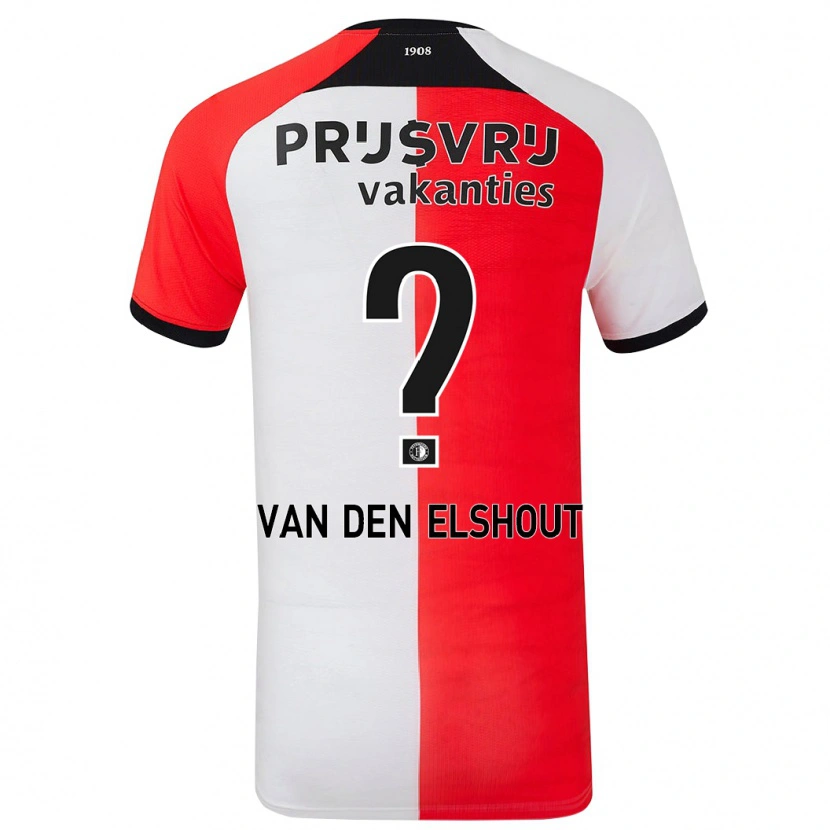 Danxen Barn Tobias Van Den Elshout #0 Röd Vit Hemmatröja Matchtröjor 2024/25 Tröjor T-Tröja