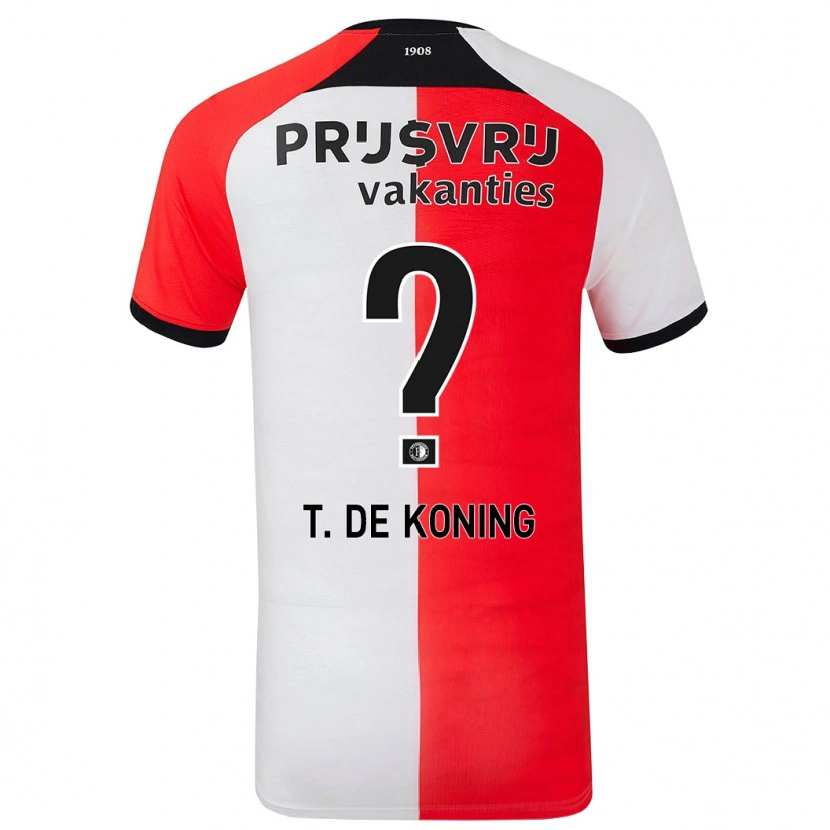Danxen Barn Tim De Koning #0 Röd Vit Hemmatröja Matchtröjor 2024/25 Tröjor T-Tröja