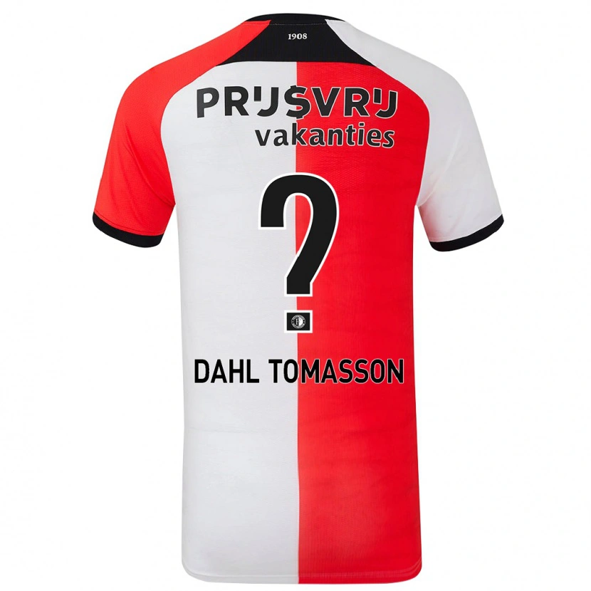 Danxen Barn Luca Dahl Tomasson #0 Röd Vit Hemmatröja Matchtröjor 2024/25 Tröjor T-Tröja