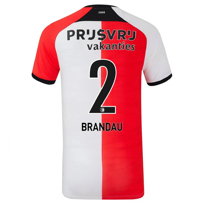 Danxen Barn Justine Brandau #2 Röd Vit Hemmatröja Matchtröjor 2024/25 Tröjor T-Tröja