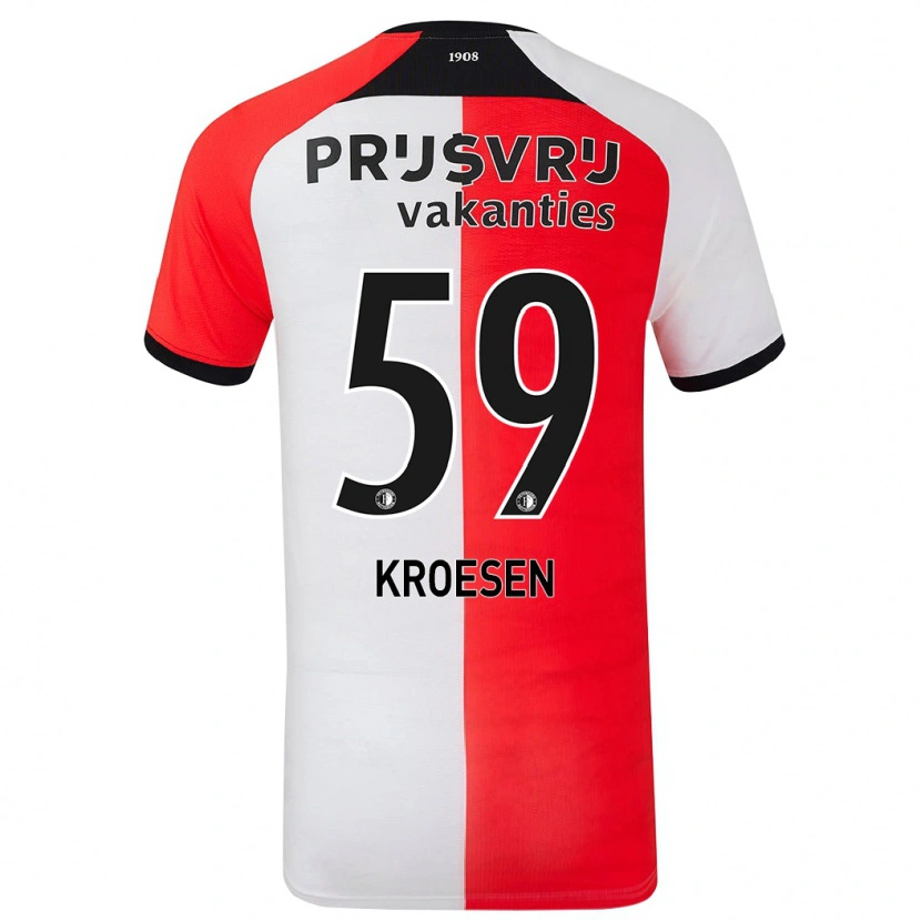 Danxen Barn Jaimy Kroesen #59 Röd Vit Hemmatröja Matchtröjor 2024/25 Tröjor T-Tröja