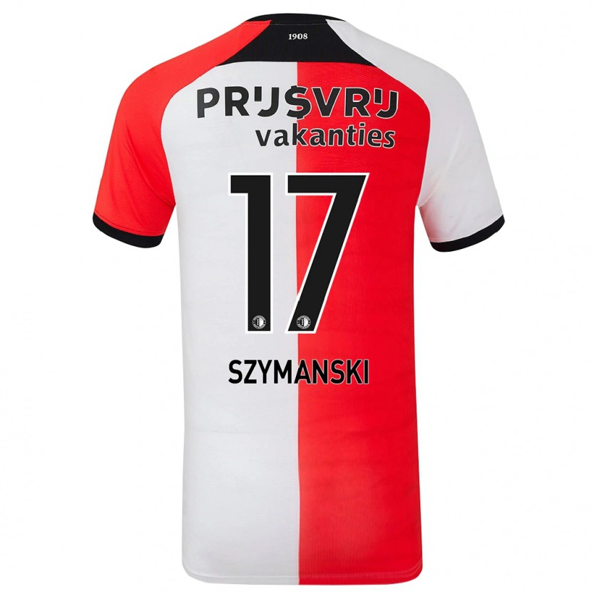 Danxen Barn Sebastian Szymanski #17 Röd Vit Hemmatröja Matchtröjor 2024/25 Tröjor T-Tröja