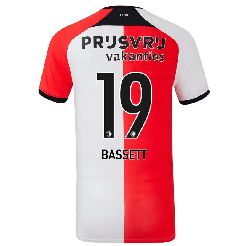 Danxen Barn Cole Bassett #19 Röd Vit Hemmatröja Matchtröjor 2024/25 Tröjor T-Tröja
