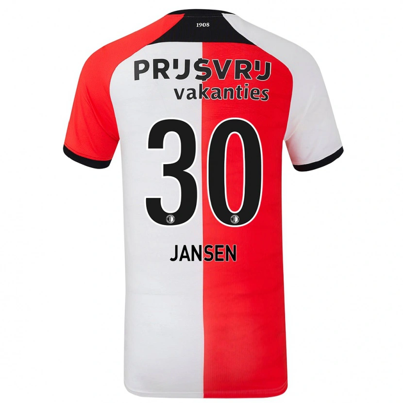 Danxen Barn Thijs Jansen #30 Röd Vit Hemmatröja Matchtröjor 2024/25 Tröjor T-Tröja