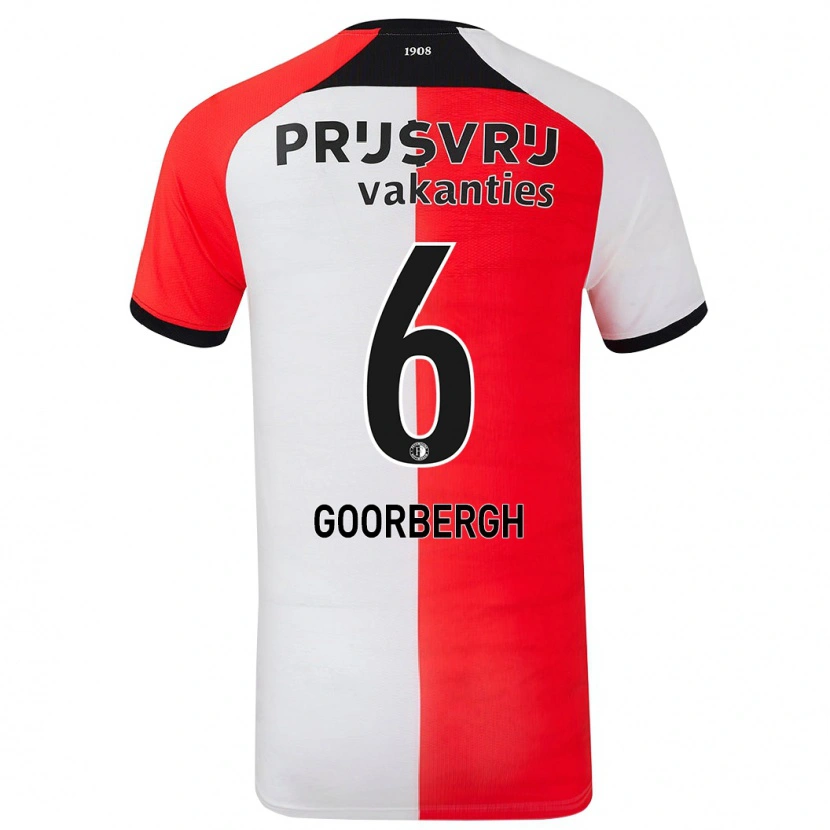 Danxen Barn Cheyenne Van Den Goorbergh #6 Röd Vit Hemmatröja Matchtröjor 2024/25 Tröjor T-Tröja