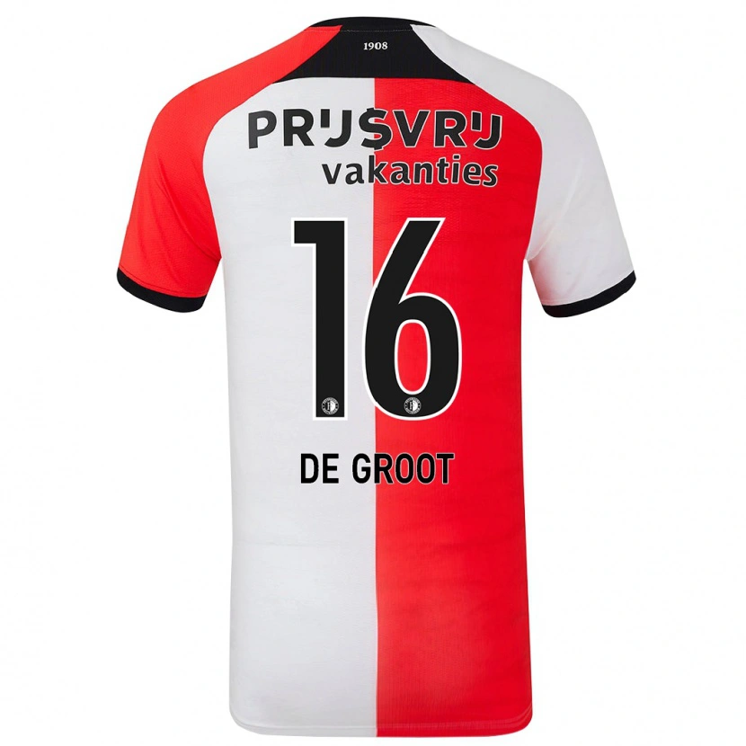 Danxen Barn Jasmijn De Groot #16 Röd Vit Hemmatröja Matchtröjor 2024/25 Tröjor T-Tröja